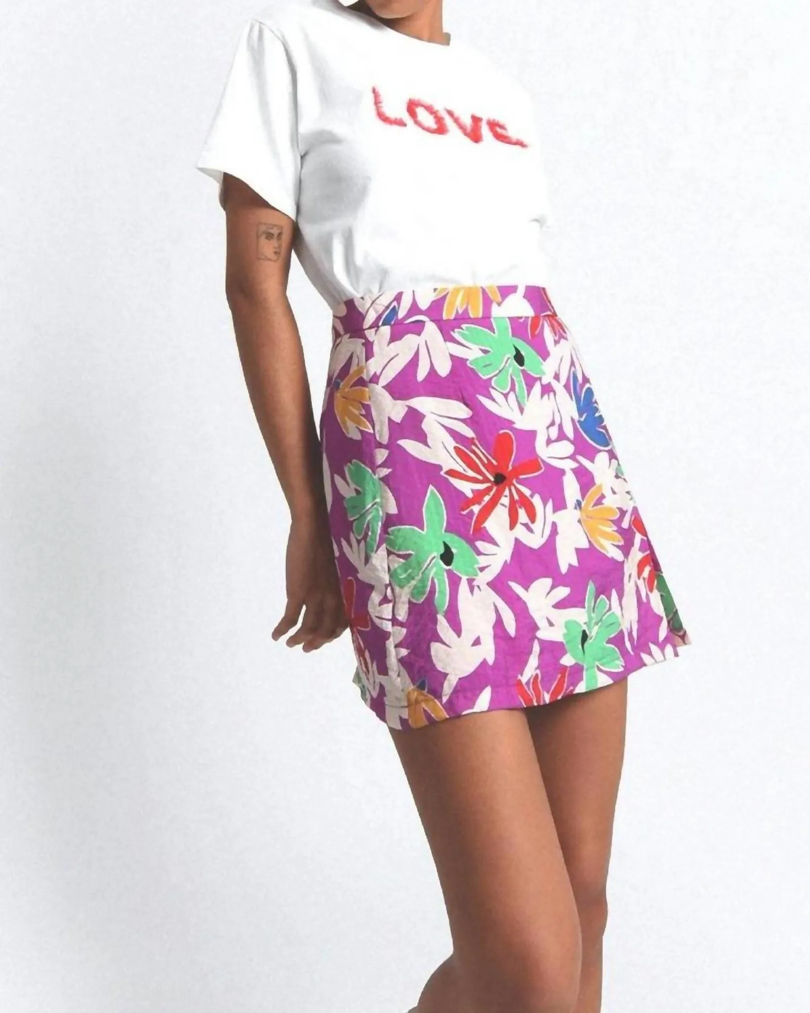 Eva Printed Skirt in Purple | Purple