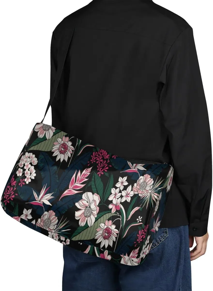 Exotic Flower Small Gym Bag for Men Women Workout Sport Duffle Bag Waterproof Weekender Overnight Bag Lightweight Carry on Tote Bag Crossbody Shoulder Travel Bag for Swim Yoge Dance