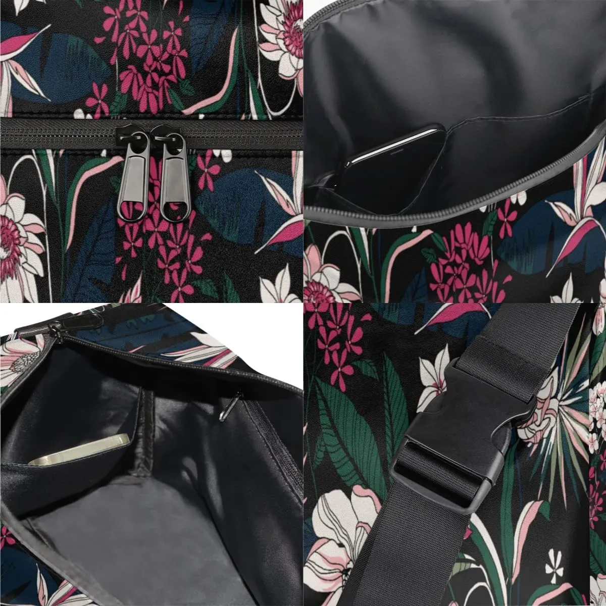 Exotic Flower Small Gym Bag for Men Women Workout Sport Duffle Bag Waterproof Weekender Overnight Bag Lightweight Carry on Tote Bag Crossbody Shoulder Travel Bag for Swim Yoge Dance