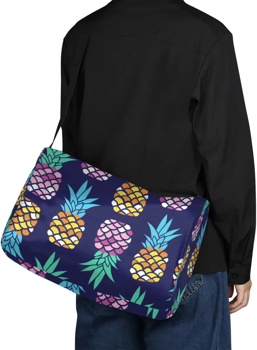 Exotic Fruits Pineapple Small Gym Bag for Men Women Workout Sport Duffle Bag Waterproof Weekender Overnight Bag Lightweight Carry on Tote Bag Crossbody Shoulder Travel Bag for Swim Yoge Dance