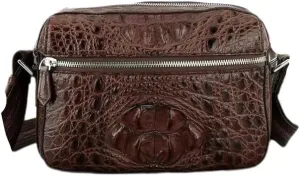 Exotic Genuine Crocodile Skin Men's Small SIngle Cross Shoulder Bag Authentic Alligator Leather Male Flap Purse Messenger Bag