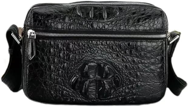 Exotic Genuine Crocodile Skin Men's Small SIngle Cross Shoulder Bag Authentic Alligator Leather Male Flap Purse Messenger Bag