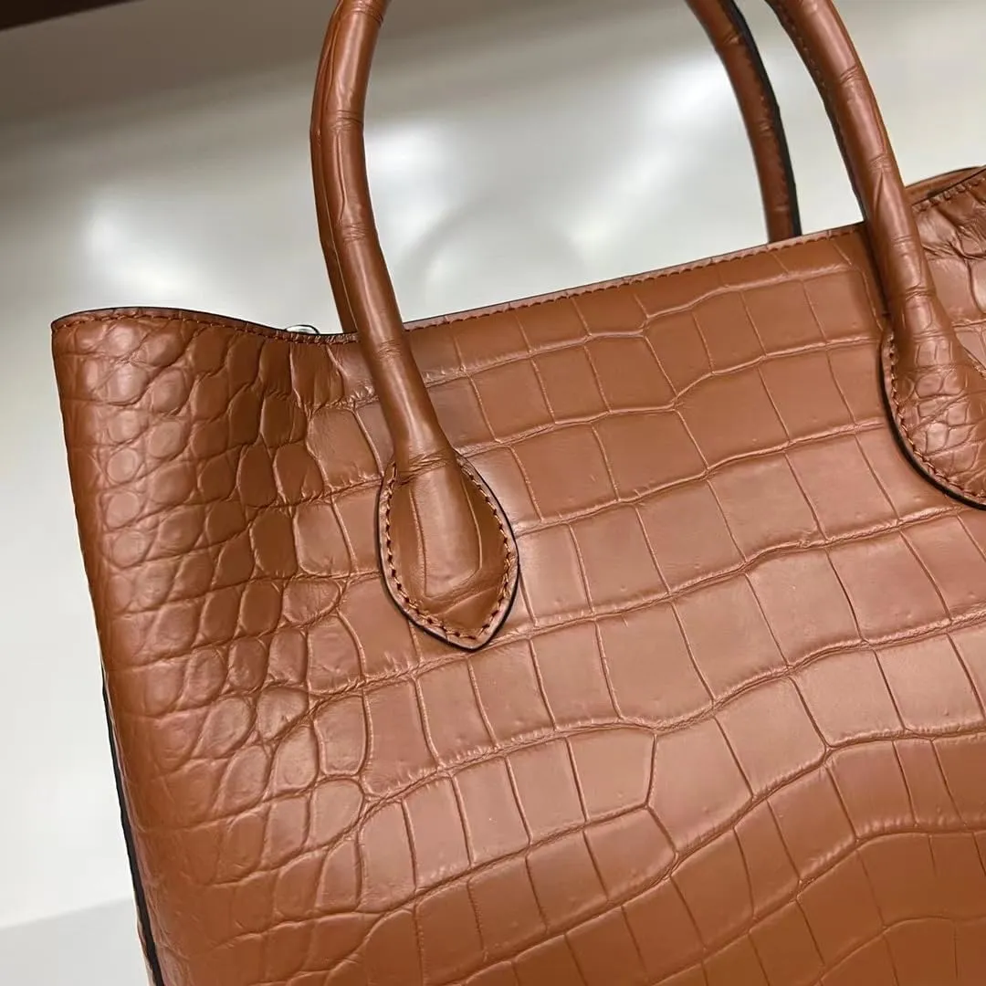 Exotic Genuine Crocodile Skin Women Handbag Authentic Alligator Leather Lady Large Shoulder Bag Female Work Purse