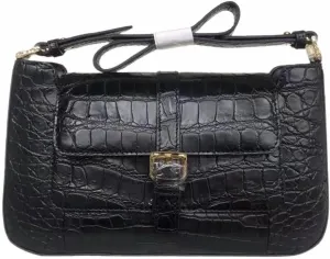 Exotic Genuine Crocodile Skin Women's Flap Purse Lady Underarm Bag Authentic Alligator Leather Female Single Shoulder Bag