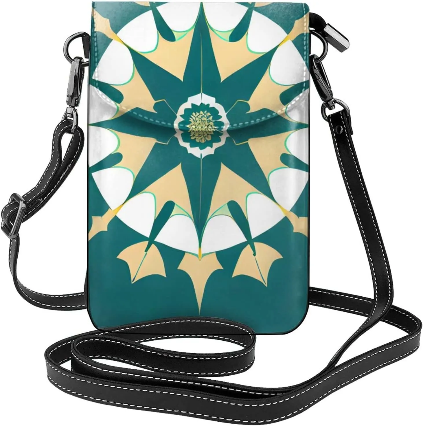 Exotic Style Floral Women'S Leather Mini Crossbody Bag With Detachable Shoulder Strap, Suitable For Walking And Shopping Trips