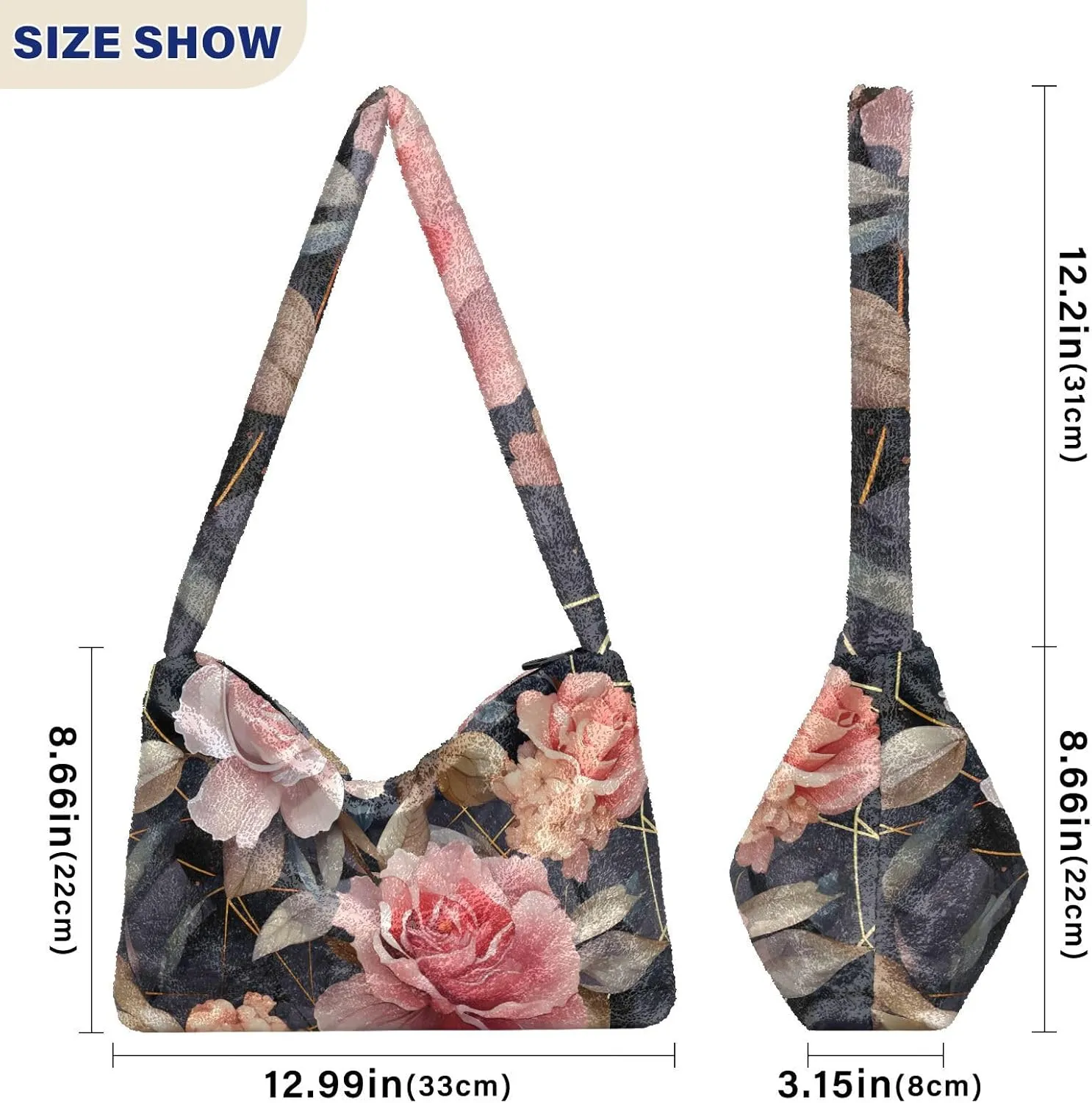 Exotic Tropical Vrctor Hawaiian Plants Shoulder Bag, Plush Hand Bag, Autumn Handbags