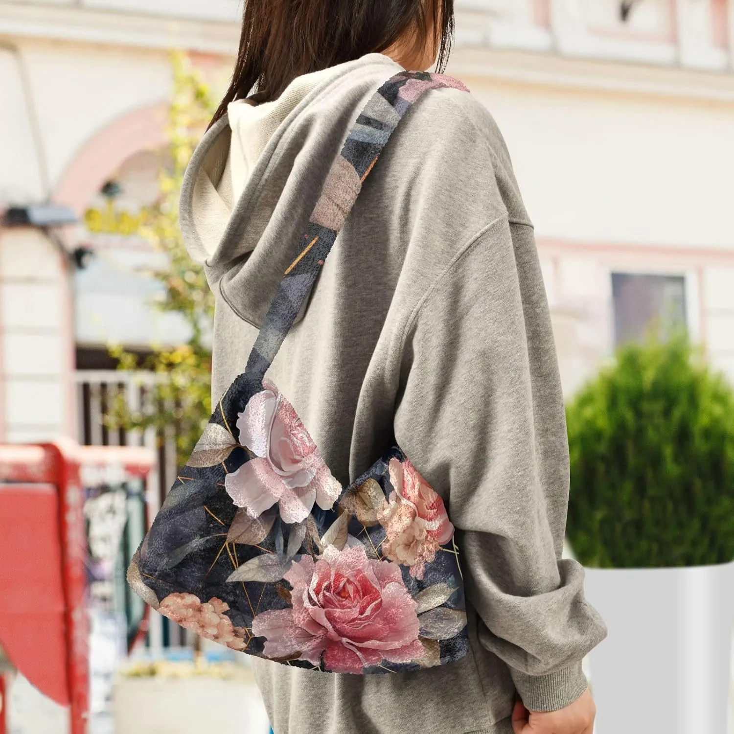 Exotic Tropical Vrctor Hawaiian Plants Shoulder Bag, Plush Hand Bag, Autumn Handbags
