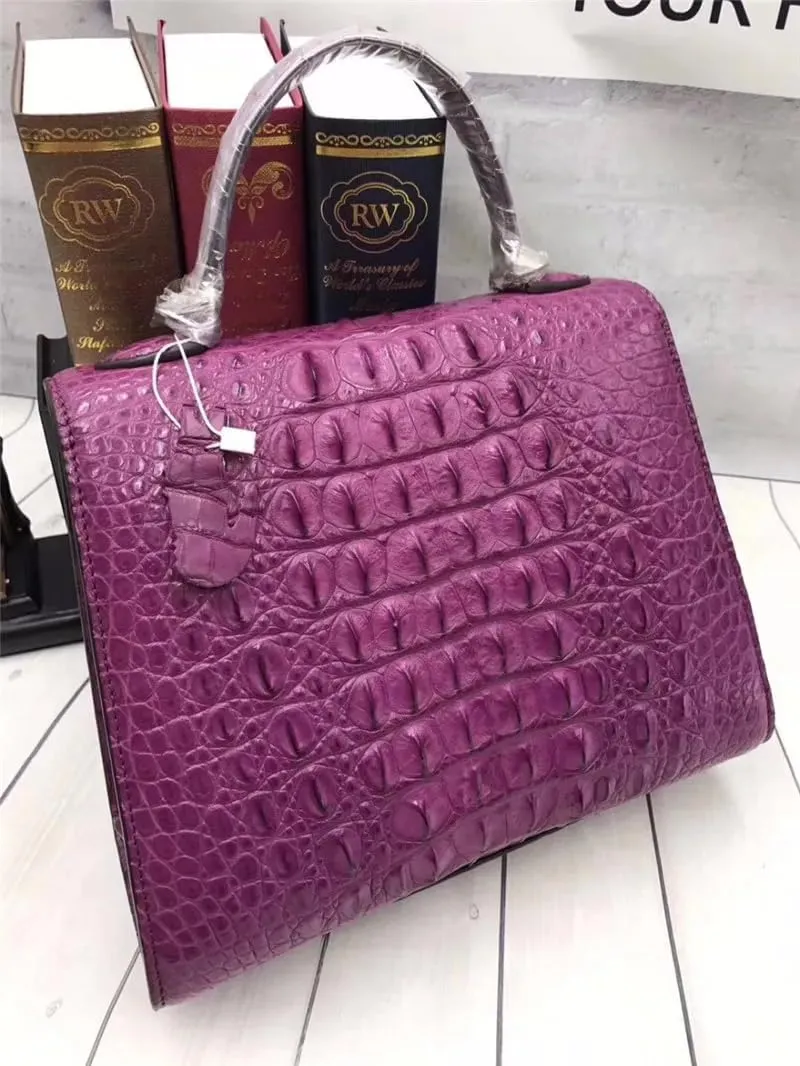 Fashion Medium Size Genuine Crocodile Skin Lady Handbag Exotic Alligator Leather Female Purse Women Three-way Shoulder Bag