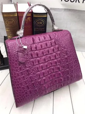 Fashion Medium Size Genuine Crocodile Skin Lady Handbag Exotic Alligator Leather Female Purse Women Three-way Shoulder Bag