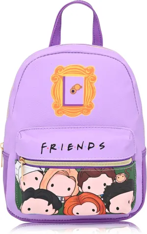 Fast Forward Friends 10" Mini Backpack Purse for Women, Men, Unisex | Cute PU Leather Shoulder Purse | Friends Bag and Accessories, FWPM26FN