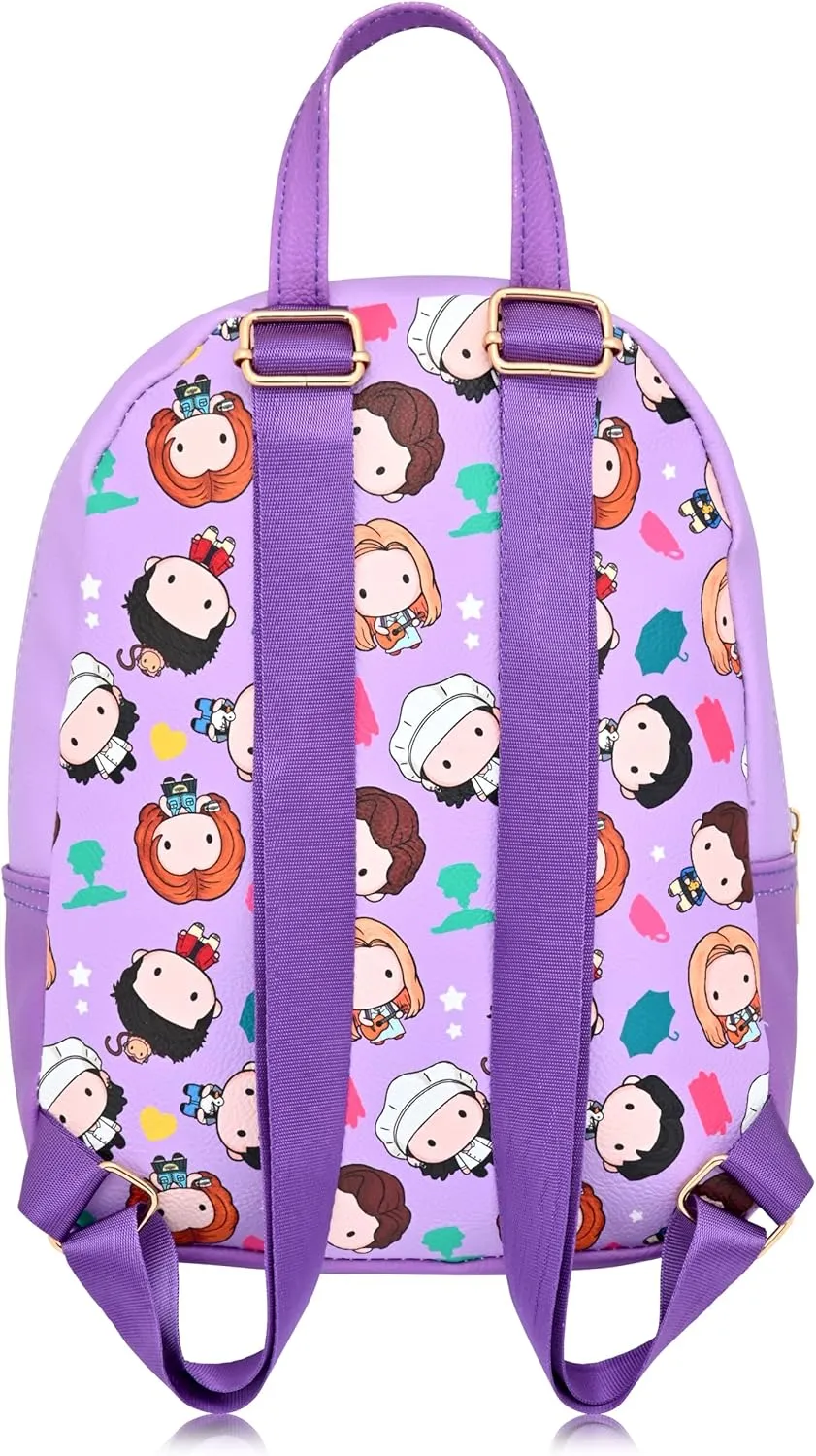 Fast Forward Friends 10" Mini Backpack Purse for Women, Men, Unisex | Cute PU Leather Shoulder Purse | Friends Bag and Accessories, FWPM26FN
