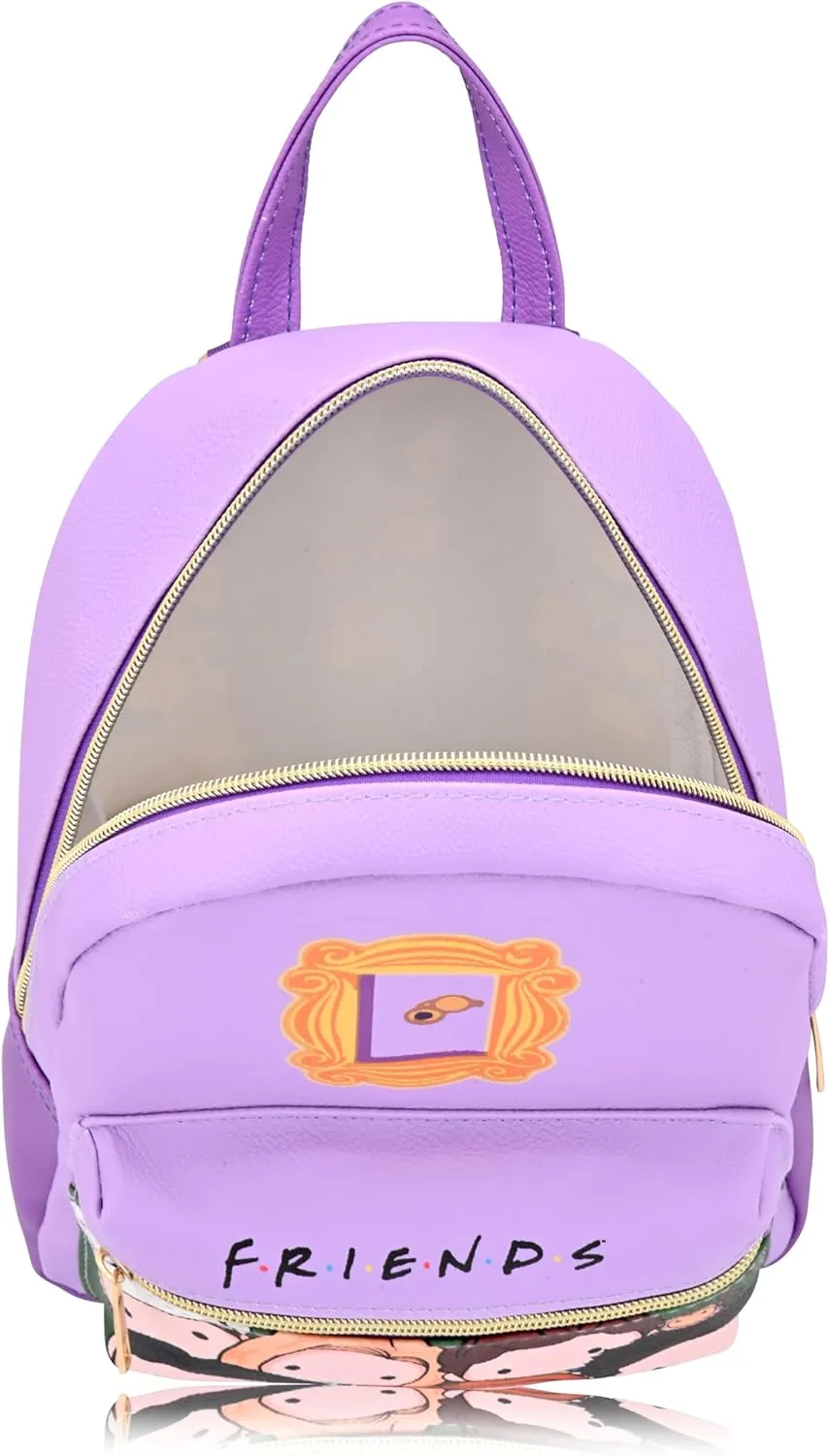 Fast Forward Friends 10" Mini Backpack Purse for Women, Men, Unisex | Cute PU Leather Shoulder Purse | Friends Bag and Accessories, FWPM26FN