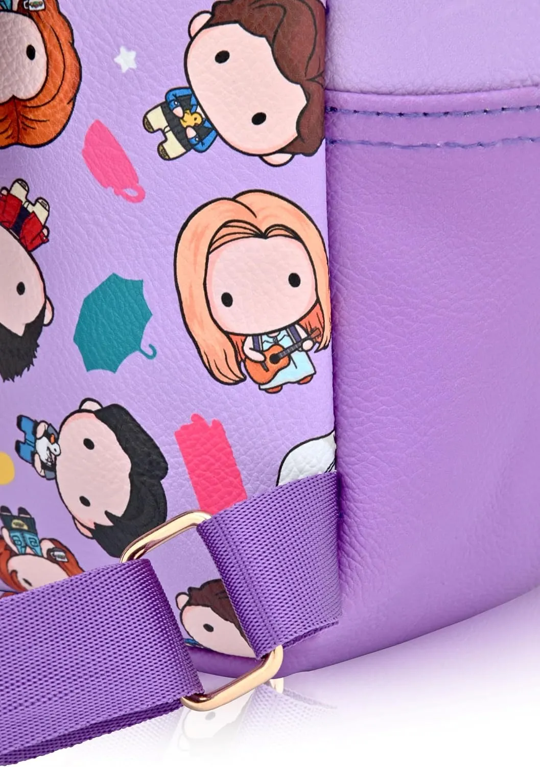 Fast Forward Friends 10" Mini Backpack Purse for Women, Men, Unisex | Cute PU Leather Shoulder Purse | Friends Bag and Accessories, FWPM26FN