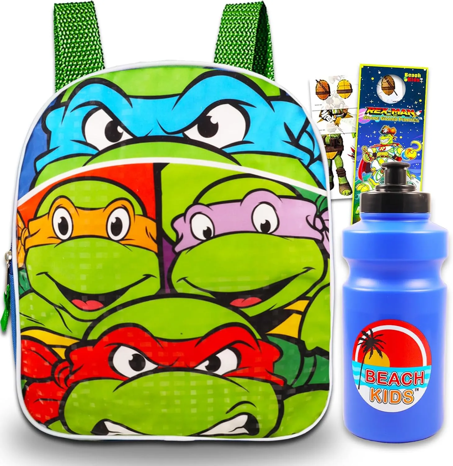 Fast Forward Teenage Mutant Ninja Turtles Mini Backpack for Boys, Girls Set - TMNT School Bag Bundle with 11" TMNT Backpack, Stickers, More | TMNT Backpack Preschool