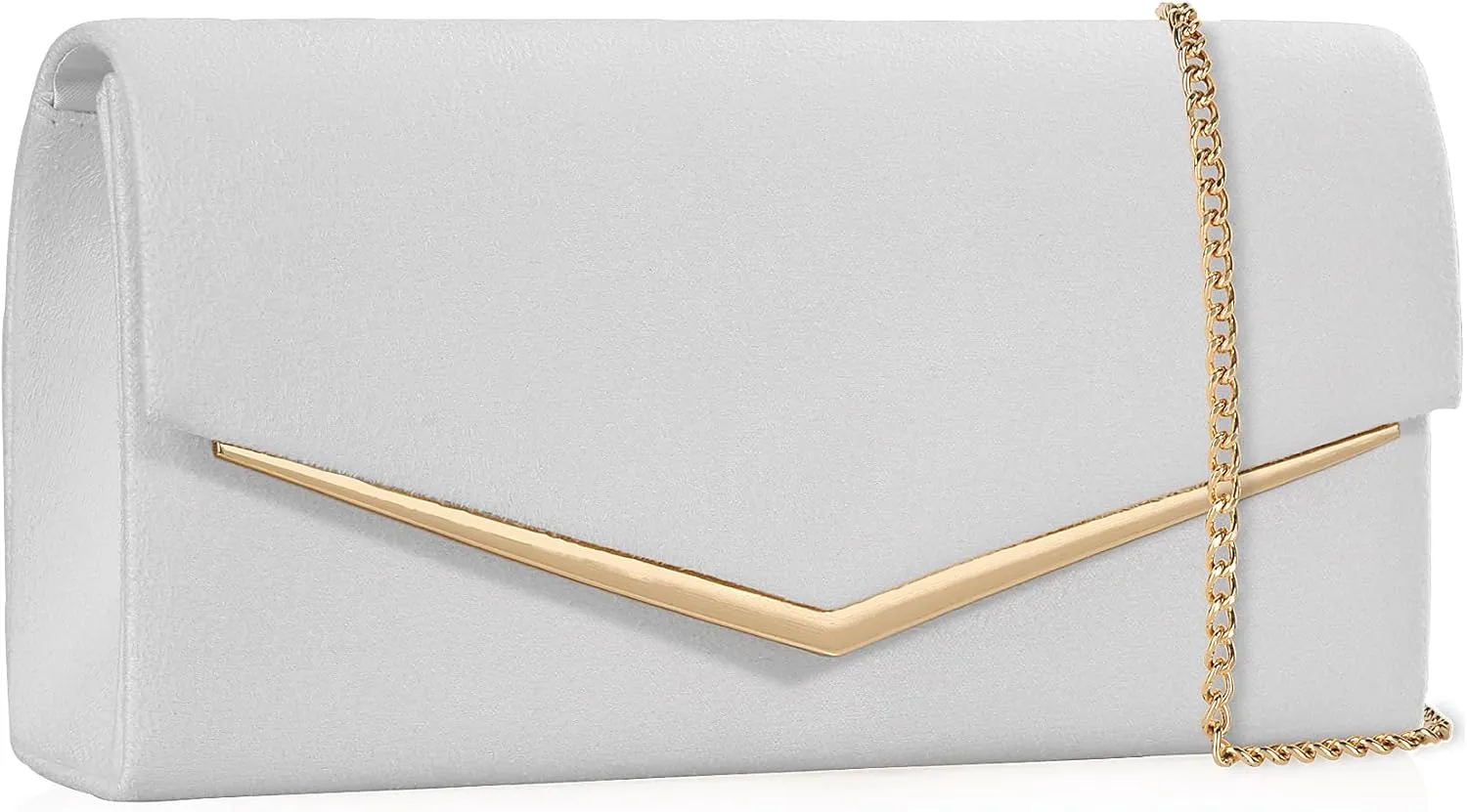 Faux Suede Women's Evening Clutch Bags for Formal Cocktail Prom Wedding Party Velvet Foldover Purse