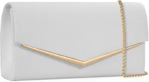 Faux Suede Women's Evening Clutch Bags for Formal Cocktail Prom Wedding Party Velvet Foldover Purse