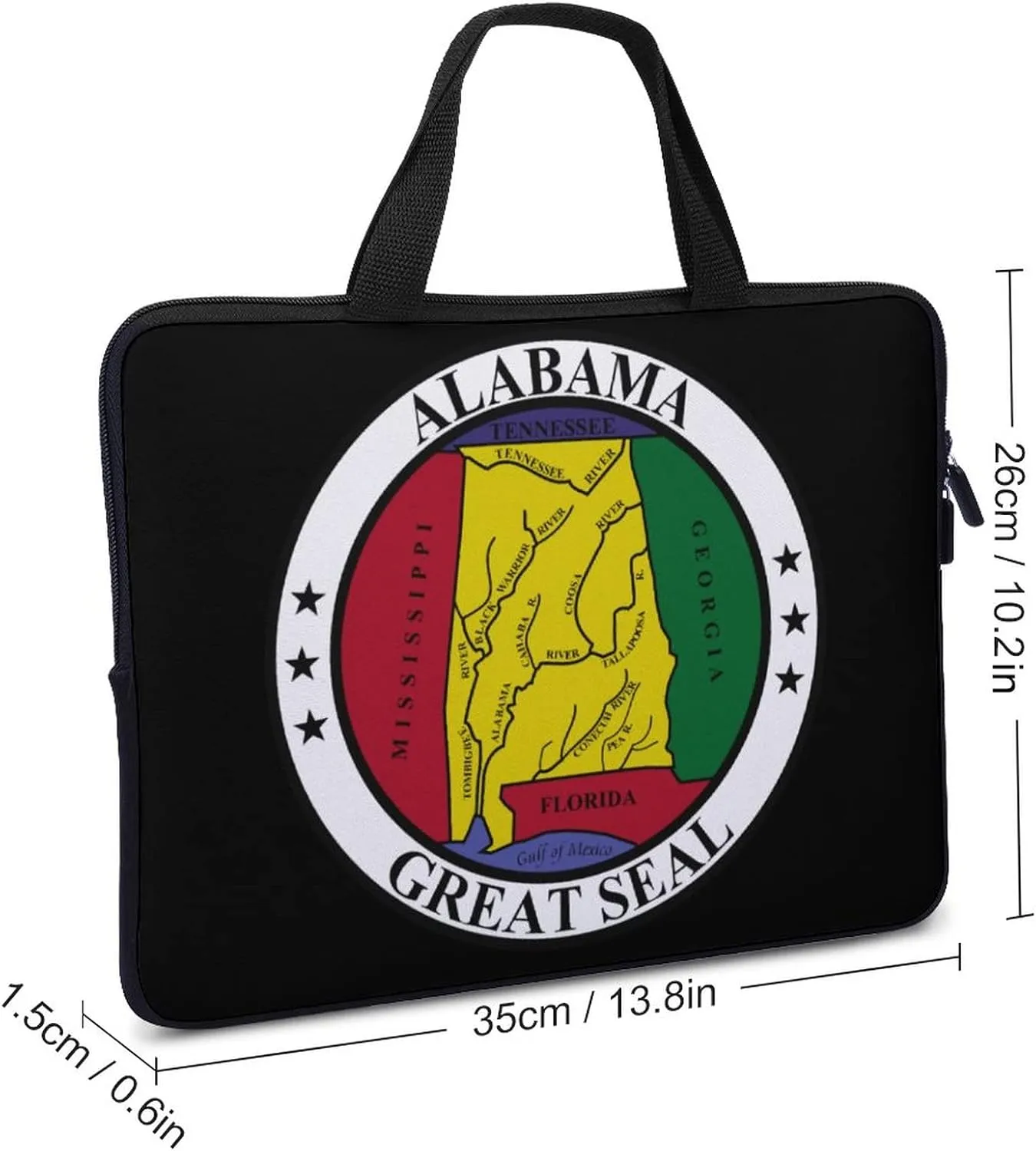 Federal State of Alabama Seal Laptop Bag Laptop Case Sleeve Work Laptop Shoulder Bag Portable Travel Laptop Briefcase