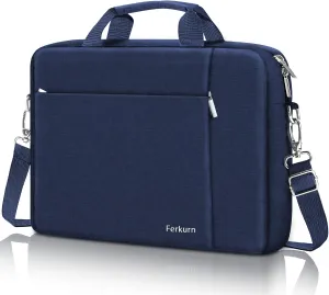 Ferkurn Laptop Bag Case for Women Men Computer Bag Compatible with HP Envy Pavilion Omen/LG Gram/MSI/Dell Inspiron XPS/Lenovo/Acer, Shoulder Strap Carrying Messenger Briefcase, Blue, 15.6 16 Inch