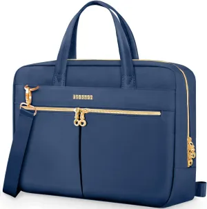 Ferkurn Laptop Bag Case Women Men Computer Bag Compatible with MacBook/HP/LG/Dell, Shoulder Strap Slim Carrying Messenger Briefcase, Blue, 15.6-16 Inch