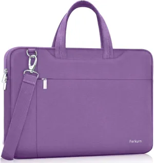 Ferkurn Laptop Bag Case Women Men Computer Sleeve with Shoulder Compatible with HP Envy Pavilion/Inspiron/Thinkpad/Vivobook/MSI/Surface,Waterproof Briefcase with Handle, Purple, 17 17.3 Inch