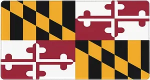 Flag of Maryland Non-Slip Desk Pad,Mouse Pad,Waterproof PVC Desk Table Protector, Easy Clean Laptop Desk Writing Mat for Office Work/Home/Decor