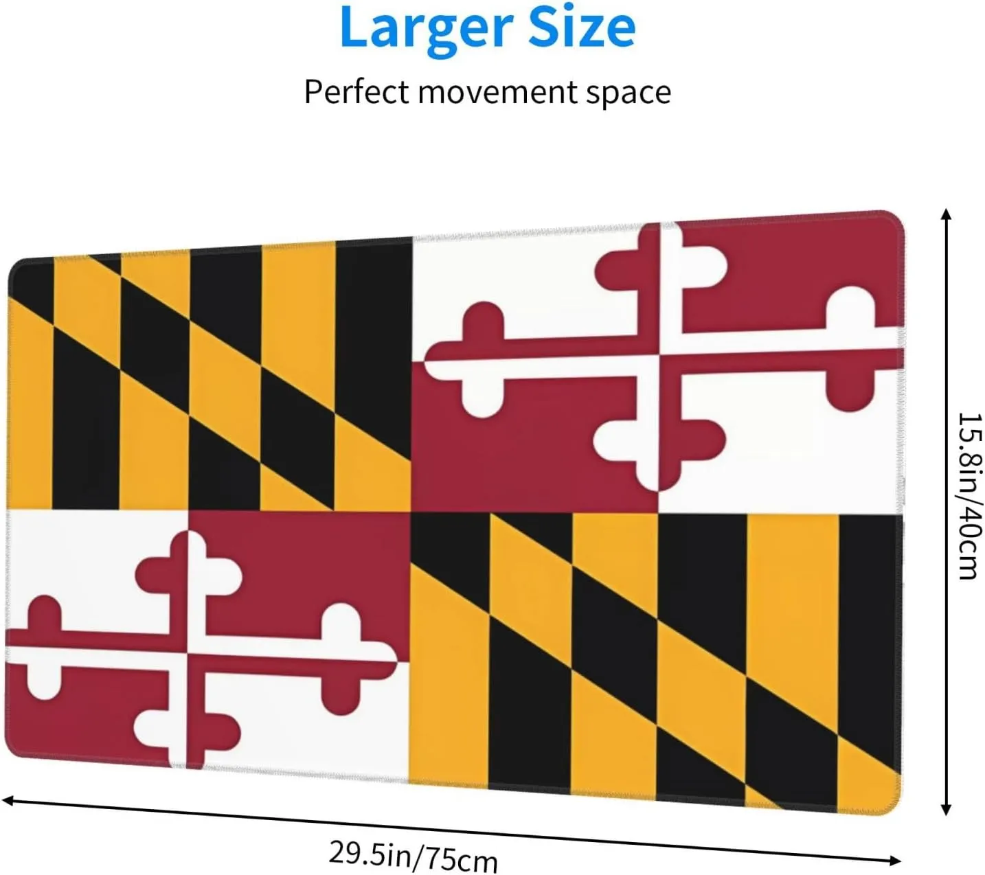 Flag of Maryland Non-Slip Desk Pad,Mouse Pad,Waterproof PVC Desk Table Protector, Easy Clean Laptop Desk Writing Mat for Office Work/Home/Decor
