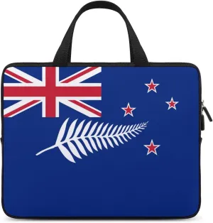 Flag of New Zealand with Silver Fern Laptop Bag Laptop Case Sleeve Work Laptop Shoulder Bag Portable Travel Laptop Briefcase