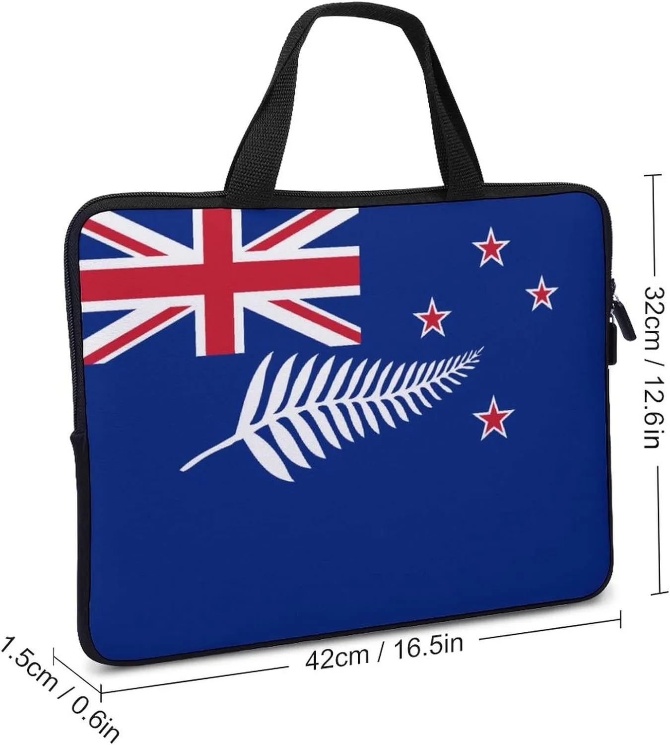 Flag of New Zealand with Silver Fern Laptop Bag Laptop Case Sleeve Work Laptop Shoulder Bag Portable Travel Laptop Briefcase