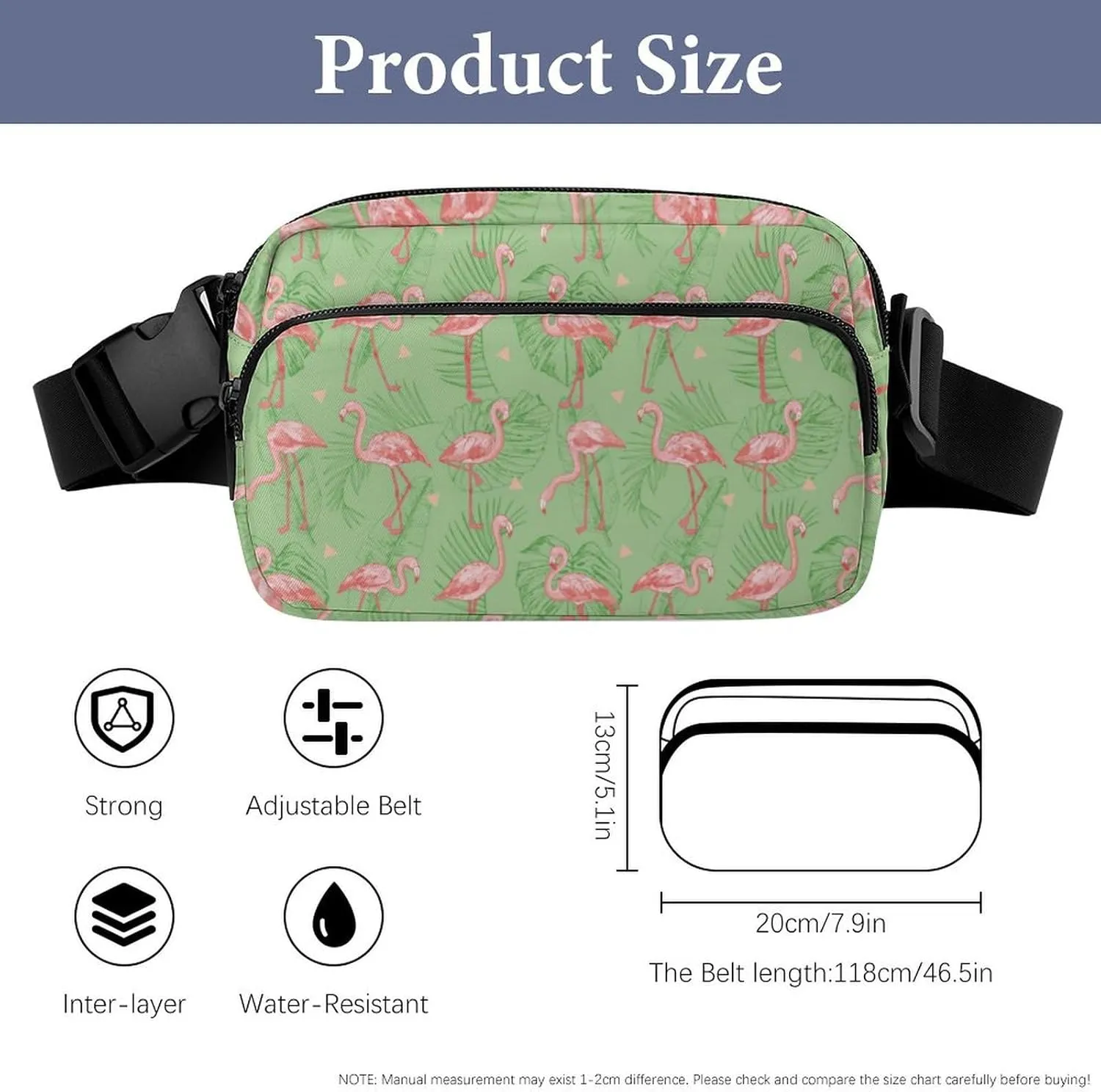 Flamingo Exotic Bird Unisex Fashion Fanny Pack Crossbody Bag Suitable for Traveling, Hiking, Daily Life, 20x13cm, style-11-4
