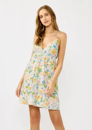 Floral V-Neck Spaghetti Strap Crossback Mini Dress