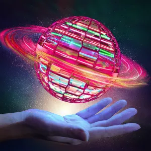Flying Orb Ball Toy for 6 7 8 9 10 11 12  Years Old Girls Boys Kids Teens, Hover Ball Boomerang Fly Magic Galaxy , Hand Mini Drone Orbit Fidget Spinner, Cool Stuff Christmas Birthday Toy, Red