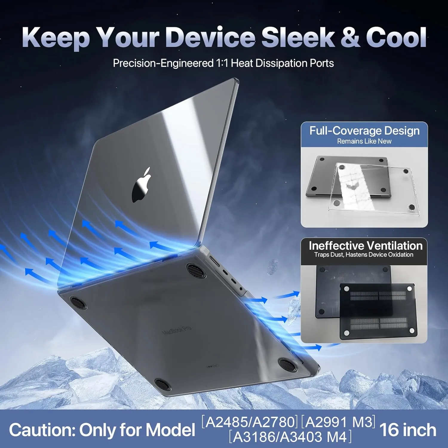 for MacBook Pro 16 inch Case M4 2024-2021 M3 M2 M1 Pro/Max [100% Ultra Clear] Protective Hard Shell Case Laptop Cover - Crystal Clear