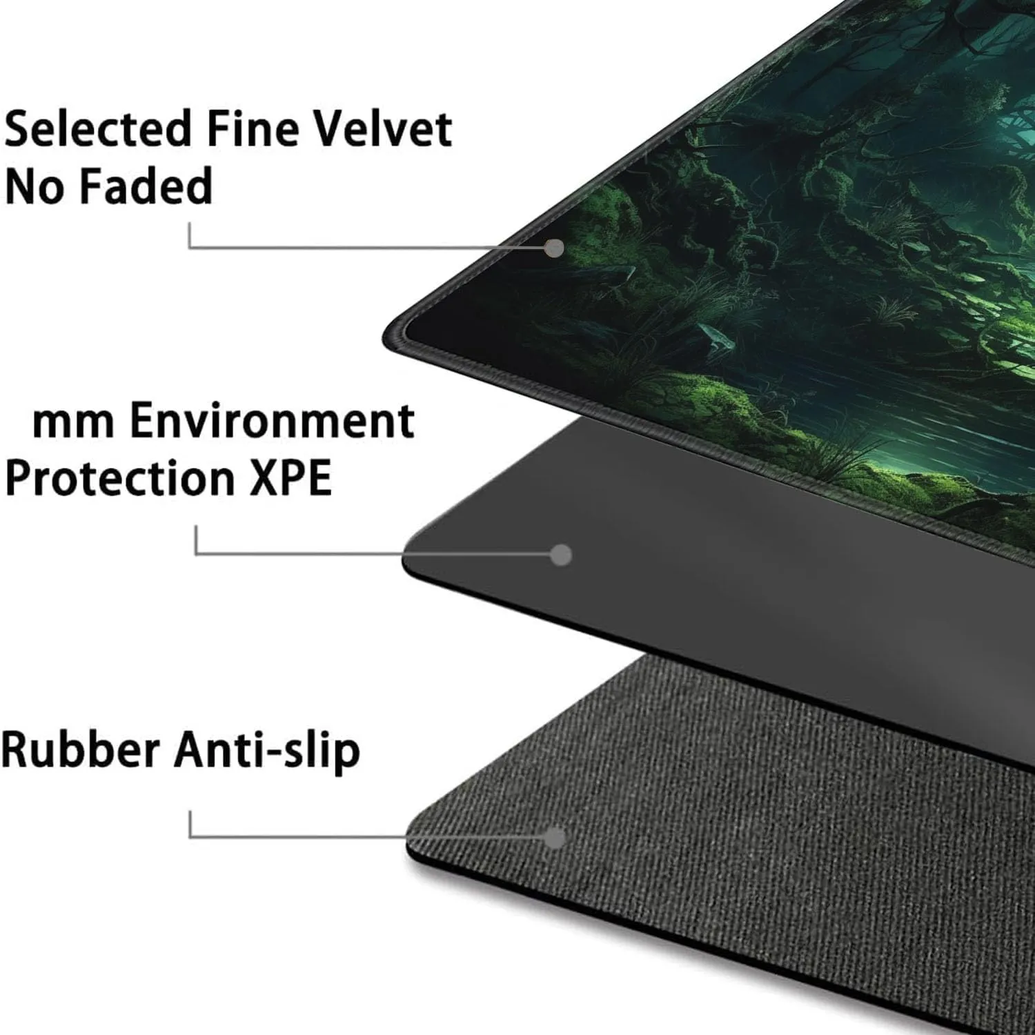 for MTG Playmat   Drawstring Travel Pouch   6 Dice Counter, for Tabletop Trading Card Game Playmats or Large Mouse Pad, Anti-Slip Rubber 24 x 14 in, Green Forest for TCG Playmat