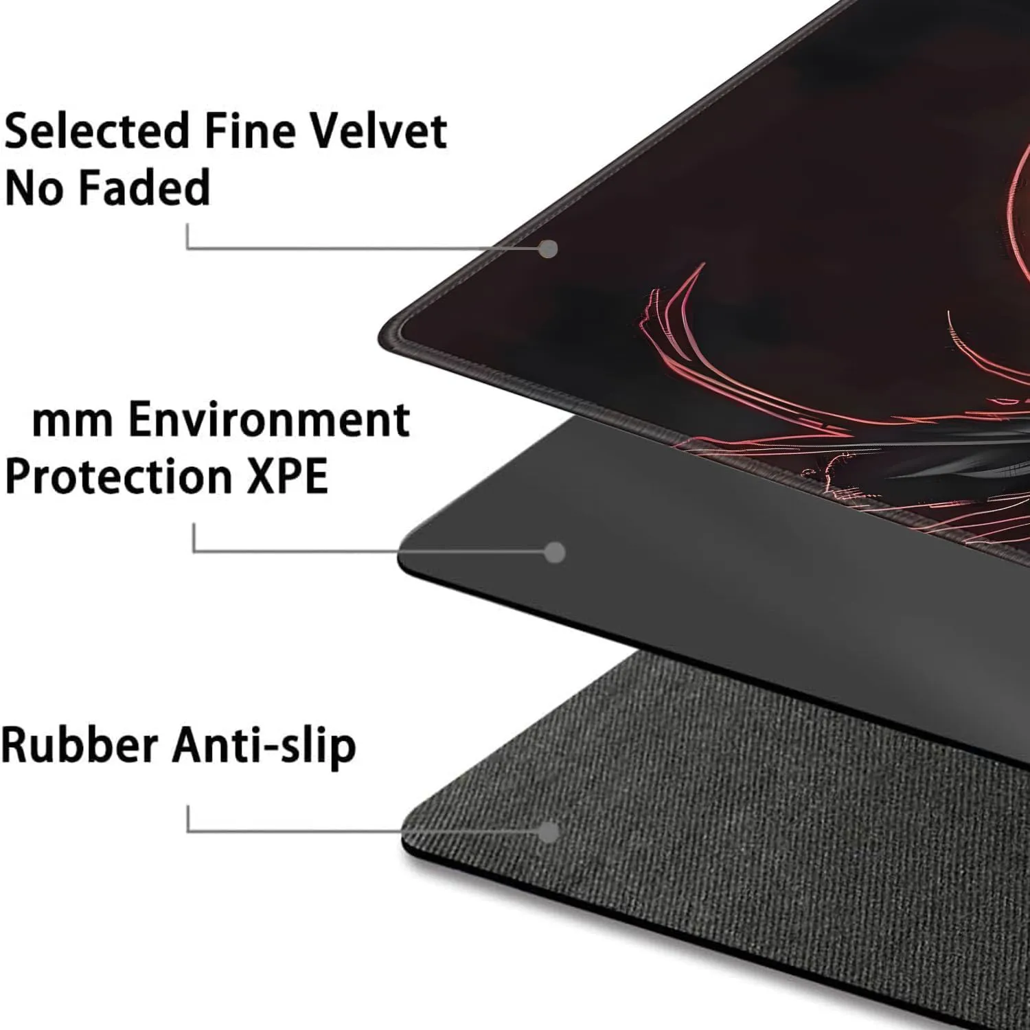 for MTG Playmat   Drawstring Travel Pouch   6 Dice Counter, for Tabletop Trading Card Game Playmats or Mouse Pad, Anti-Slip Rubber 24 x 14 in, Black Raven, Red Moon for TCG Playmat (No with Zone)