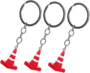 Funny Construction Party Favors Mini Traffic Cone Keychains for Handbag Decor