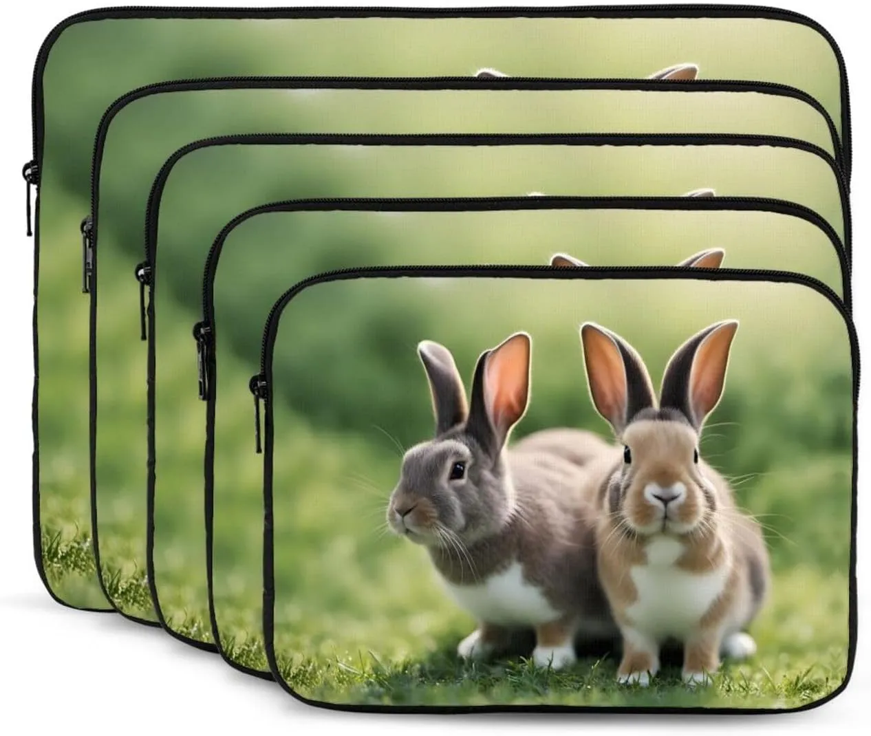 Funny Rabbits Pattern Shockproof Portable Laptop 15 inch Sleeve Bag for Men and Women - Ideal for Business Travel, School, and Daily Use