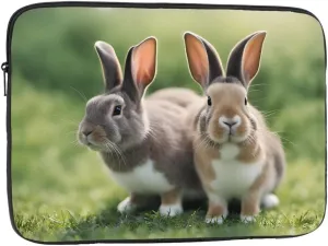 Funny Rabbits Pattern Shockproof Portable Laptop 15 inch Sleeve Bag for Men and Women - Ideal for Business Travel, School, and Daily Use