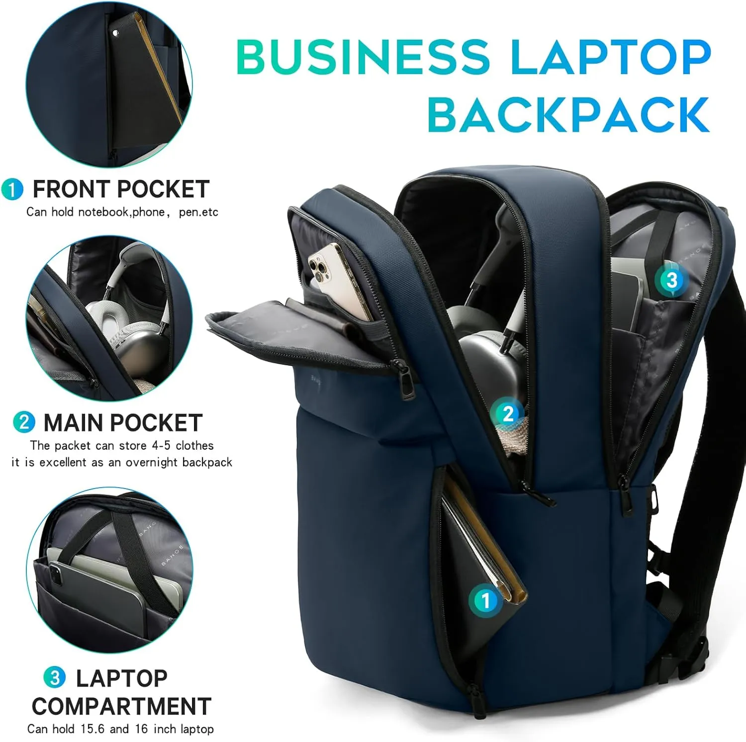 FUTURE AESTHETICS Smart Waterproof Travel Backpack Business Flight Approved Carry on Backpack for Men Women ，Large Capacity Laptop Backpack，Water Resistant Computer Backpack Fits 16 Inch Laptop(Blue)