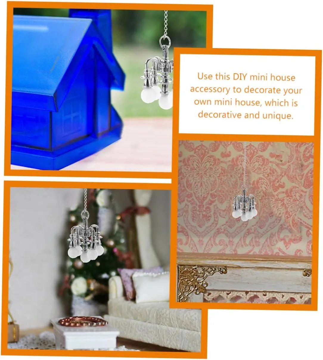 Garneck 3sets 2pcs Miniature Ceiling Lamp Decorative Simulation Light for Mini House Ball with Accents Compact for Dollhouse Furniture and Landscape Decor 2pcs*3