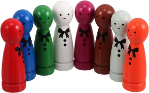 Garneck 8Pcs Miniature Wooden Peg Dolls Set for Educational Dollhouse Craft Kit Enhances Creativity and Emotional Expression for Home Kindergarten Counseling Use