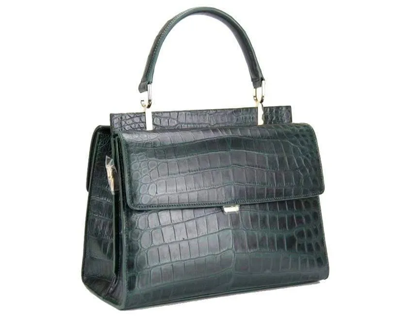 Genuine Crocodile Leather Medium Top Handle Shoulder Bags