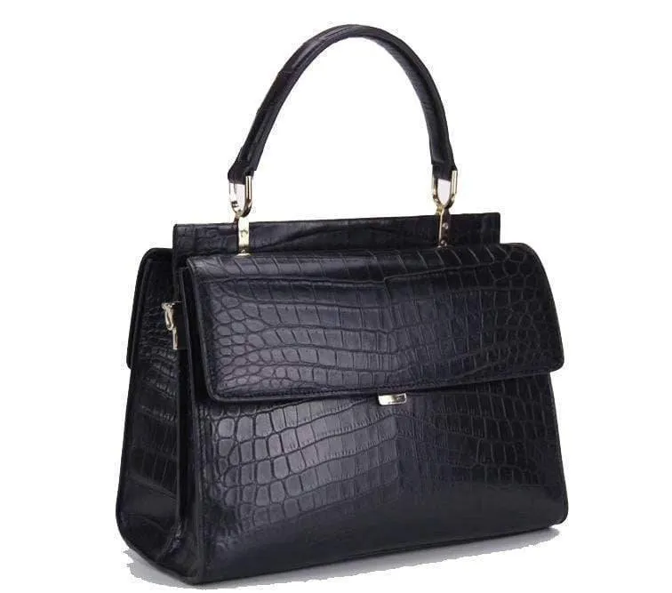 Genuine Crocodile Leather Medium Top Handle Shoulder Bags