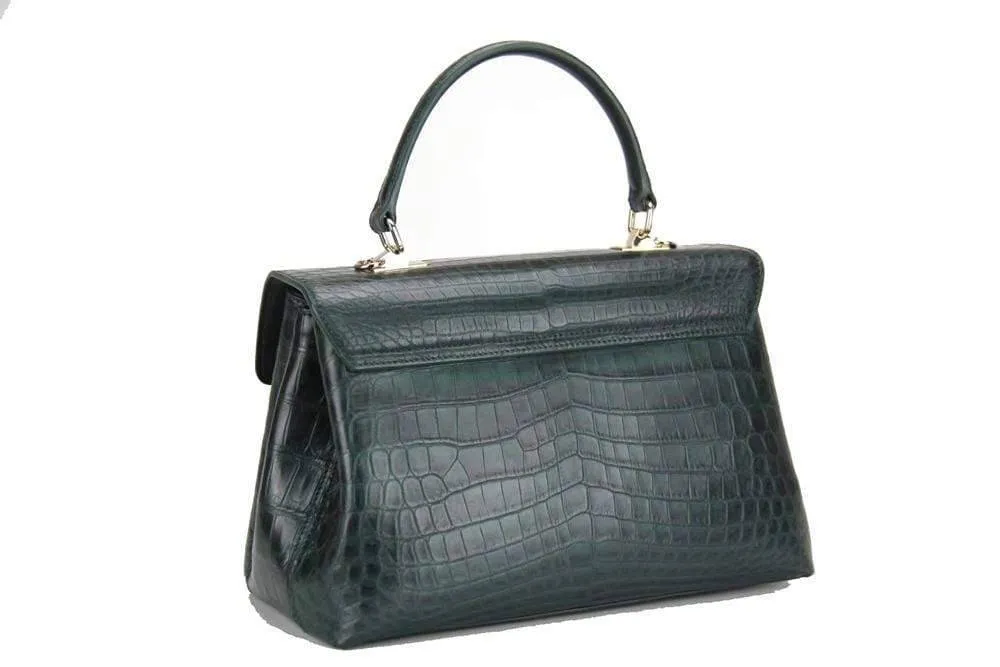 Genuine Crocodile Leather Medium Top Handle Shoulder Bags