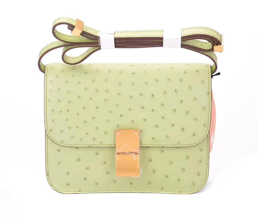Genuine Ostrich Leather Mini Falp Cross body Messenger Shoulder Bags For Summer