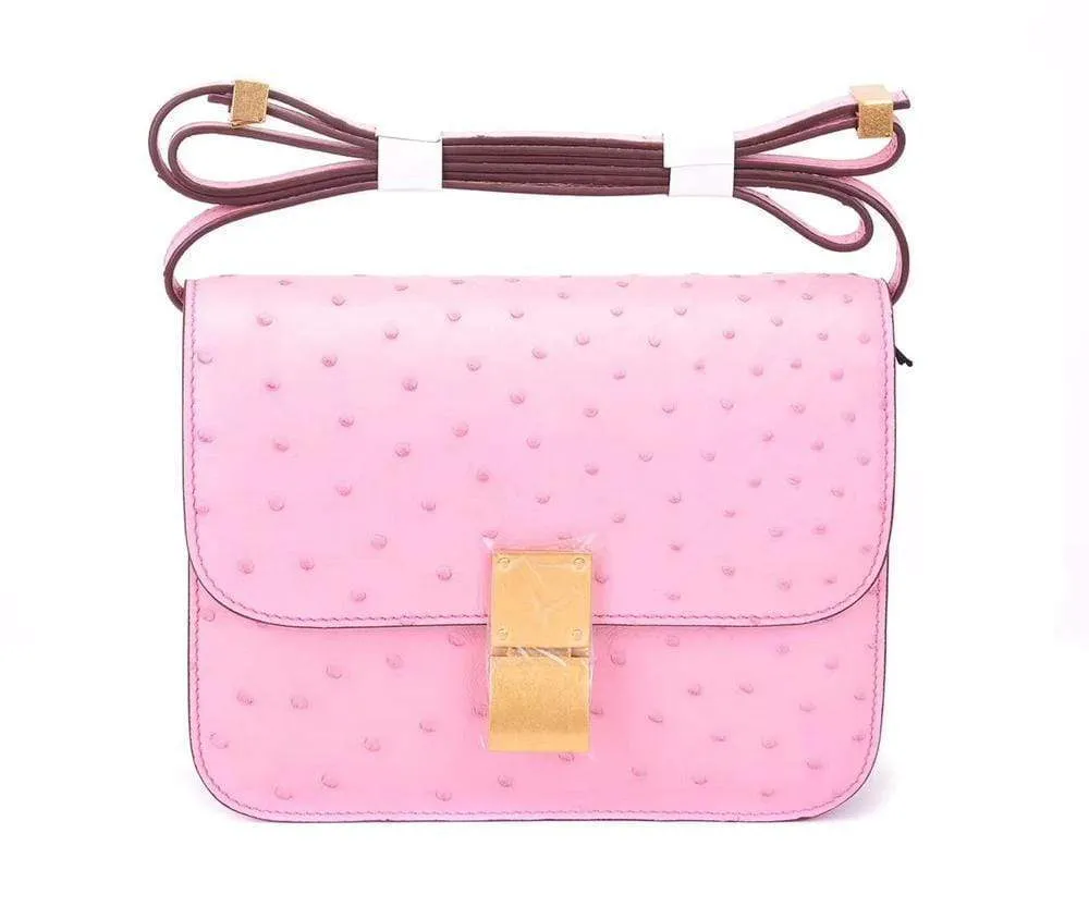 Genuine Ostrich Leather Mini Falp Cross body Messenger Shoulder Bags For Summer