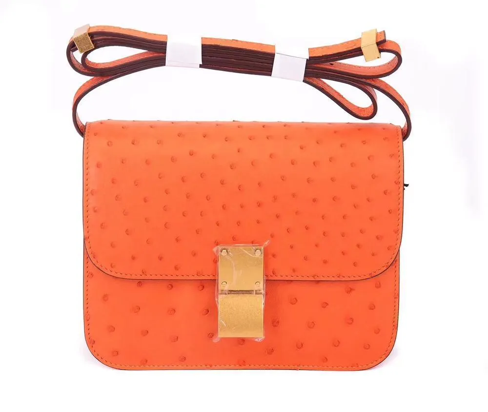 Genuine Ostrich Leather Mini Falp Cross body Messenger Shoulder Bags For Summer