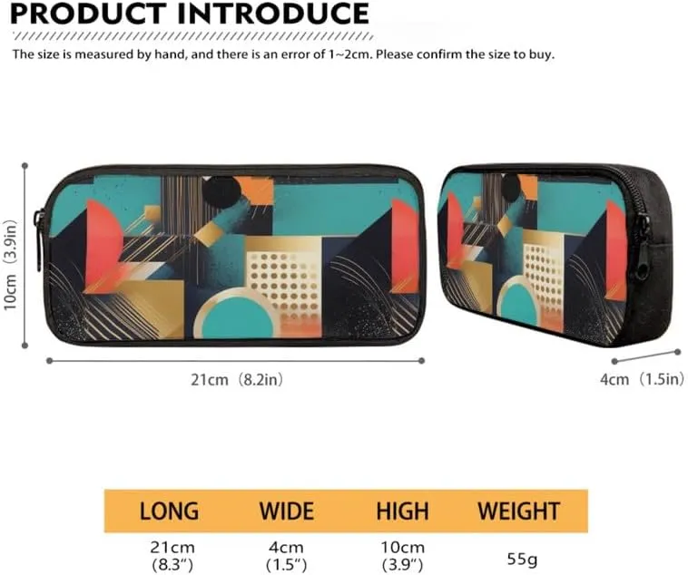 Geometric Rhombic Circular School Backpack Set Fashion Student Book Backpack Abstract Art Lunch Box Pencil Case Set Lightweight Backpacks for Teen Girls Boys