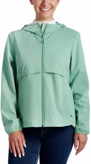 Gerry Ladies' Packable Rain Jacket Women's Rain Coat Bag Included | Green, Large