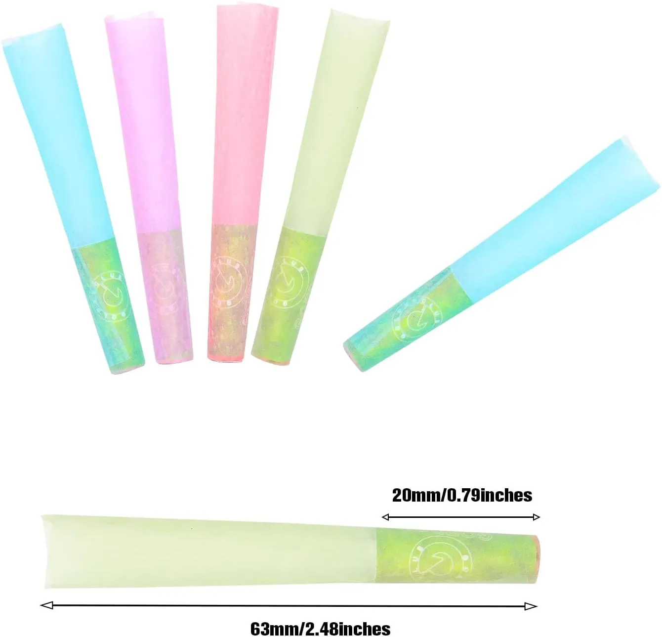 GORDON Shorty Cones Rolling Papers, Colorful Pre Rolled Cones, 53mm Mini Rolling Paper, Natural Slow Burning Preroll Cones, 105 Pack