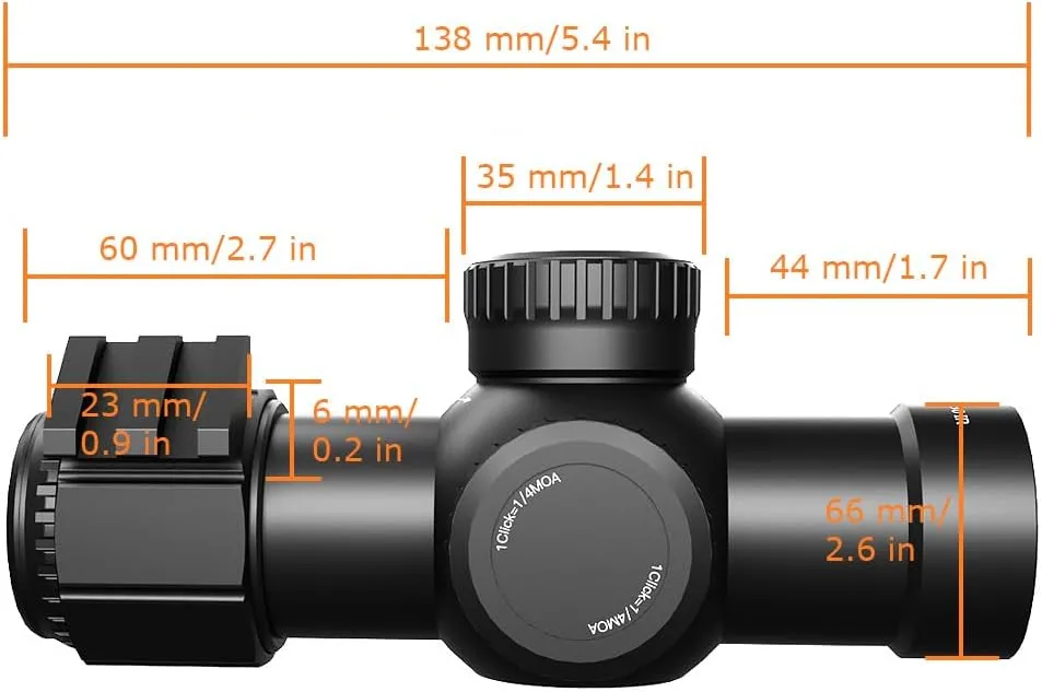 GOTICAL 3X30 Tactical Rifle Scope Red Reticle Riflescope Outdoor Sport Hunting Optics Shooting Sight Full Length 127MM